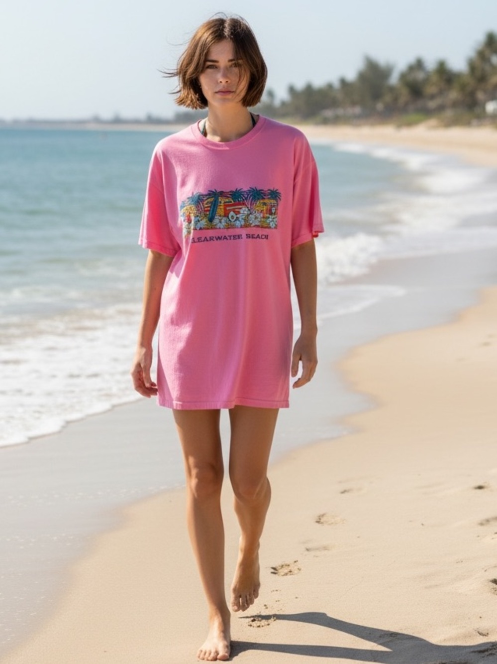 Miami T’s - VTG 90’s puff paint! beach cover-up mint condition 1 size fits most